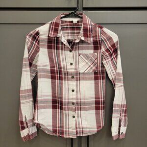 Girls long sleeve plaid button up shirt XS Full Tilt